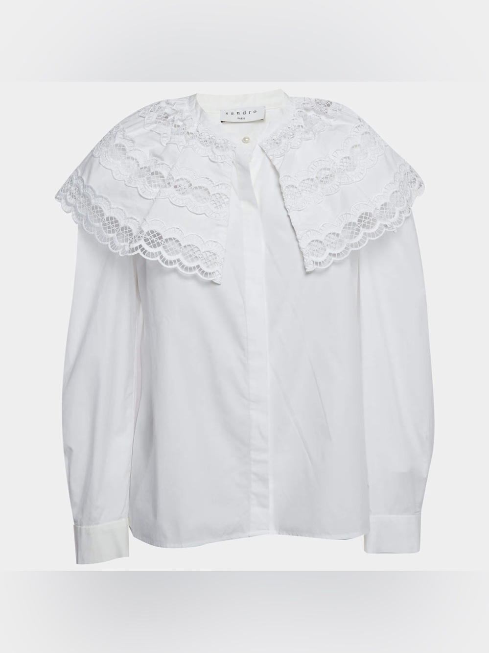 Sandro Ernesta Ruffled Lace Blouse Sz small NWOT - Picture 3 of 10
